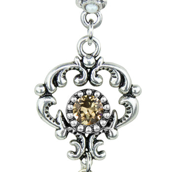 LUISIA® Halskette Malou mit Ornament Anhänger und Kristall von Swarovski® - Sand