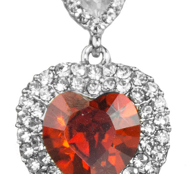 LUISIA Ohrstecker Herz mit Kristallen von Swarovski - Rot/Kristall