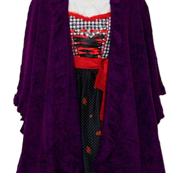 Dirndltuch Strick Stola in Lila