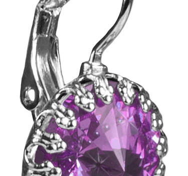 LUISIA Kronen Ohrringe "Vivana" mit Swarovski Element | Amethyst - Lila