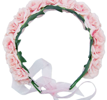 Blumenkranz zum binden mit Rosen - Rosa
