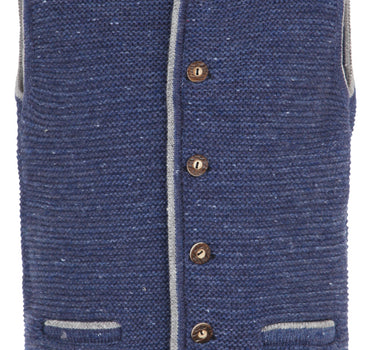 Isar-Trachten Kinder Strickweste "Luca" 47098 | Jeansblau