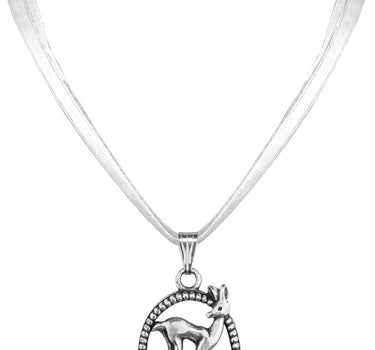 LUISIA Halskette Valentina Reh mit Kristallen von Swarovski - Hellgrau