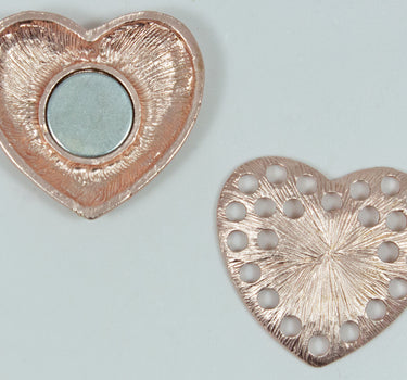 Magnet Brosche Tuchhalter - Roségold Herz Ornament