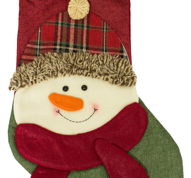 XL Nikolaus Stiefel Weihnachtsstrumpf zum Befüllen 45 cm - 3D Schneemann Santa
