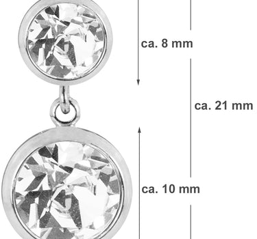 LUISIA Ohrringe "Fjella" mit zwei Kristallen von Swarovski - Silber / Crystal