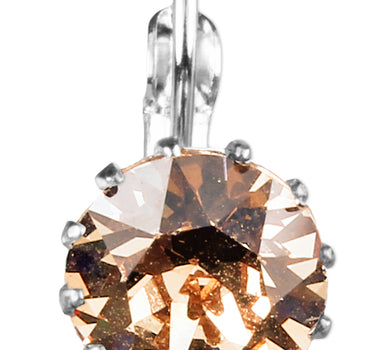 LUISIA® Ohrringe Grazia mit Kronen Anhänger und Kristall von Swarovski® - Hellbraun