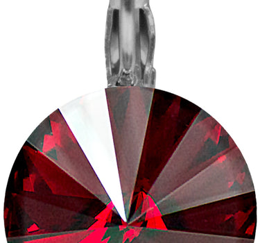 LUISIA 12 mm Ohrringe Rivoli mit Kristallen von Swarovski - Siam / Dunkelrot