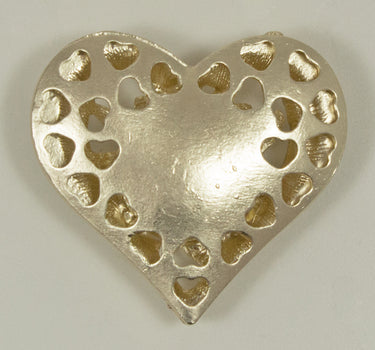 Magnet Brosche Tuchhalter - Gold Herz mit Strass