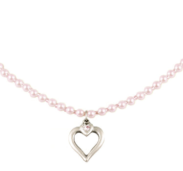 LUISIA Perlenkette Eva mit Herzanhänger - Rosa