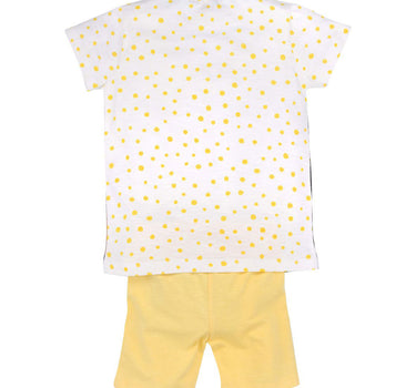 BONDI Shorty "Friends" mit Pferde Print 36209 - Weiß / Gelb | Mädchen Schlafanzug