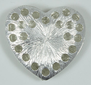 Magnet Brosche Tuchhalter - Weißgold Herz Ornament