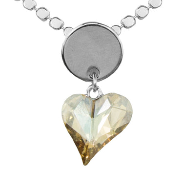 LUISIA Doppelte Halskette mit Kristallen von Swarovski - Herz und schwarzem Band