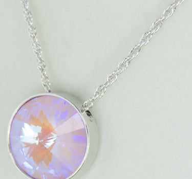 LUISIA Halskette "Sinja" mit Kristallen von Swarovski - 14 mm - Silber / Lavender Delite