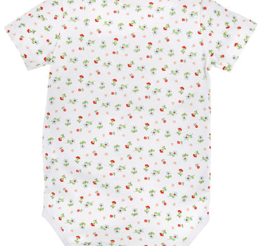 BONDI Baby Body "Blumenallover" 86439 | Mädchen Unterziehbody Weicher Jersey | Weiß