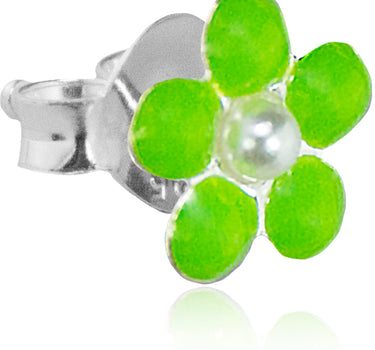 LUISIA Ohrstecker Blume  - 925 Sterling Silber Hellgrün
