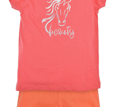 BONDI Shorty - Kurzer Schlafanzug "Beauty" 36184 | Rosa / Orange