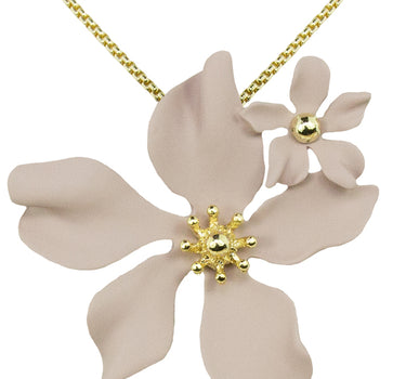LUISIA® Halskette "Nelia" mit Blumen - 16 Karat vergoldet | Altrosa