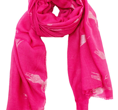Trachten Halstuch Schal Uni mit Glitter Hirsch - Pink