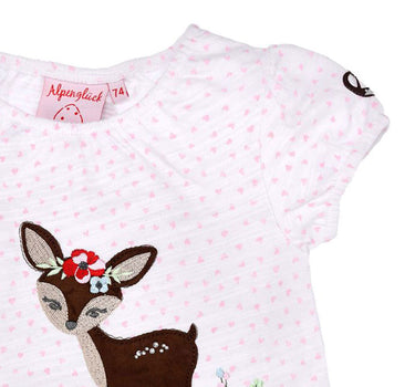 BONDI T-Shirt "Bambi" für Babys und Mädchen 86617 - Weiß / Bunt | Kurzarmshirt