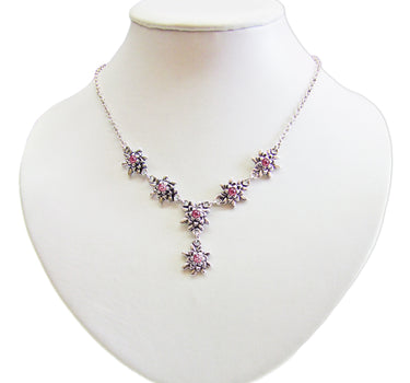 LUISIA® Edelweiß Collier Emilia mit Kristallen von Swarovski® - Fuchsia / Pink
