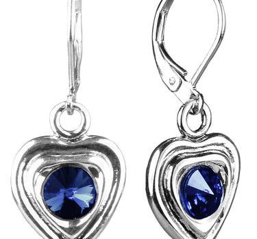 LUISIA® Ohrringe Lisanne Herzanhänger mit Kristallen von Swarovski® - Ozeanblau