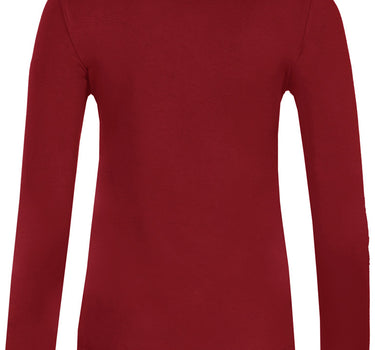 Piz Palü Damen Langarmshirt "Gerach" mit  Hirsch Stickerei  | 010025 - Dunkelrot