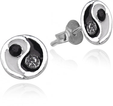 LUISIA® Ohrstecker Yin Yang mit Kristall von Swarovski® - 925 Sterling Silber