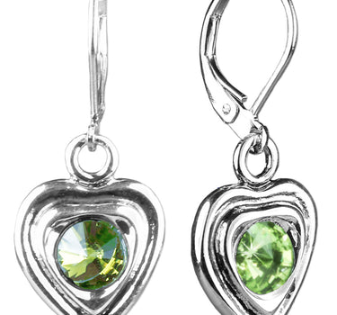 LUISIA® Ohrringe Lisanne Herzanhänger mit Kristallen von Swarovski® - Hellgrün