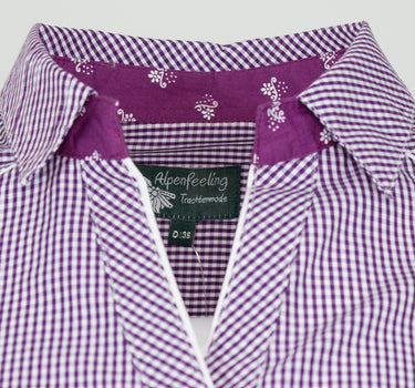 Maddox Damen Langarm Trachtenbluse Innsbruck - Lila Pflaume