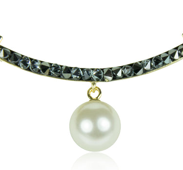 LUISIA Goldene Halskette mit schwarzen Zirkonia | 925 Silber