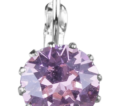LUISIA® Ohrringe Grazia mit Kronen Anhänger und Kristall von Swarovski® - Flieder
