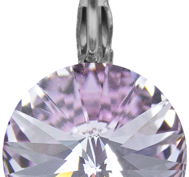 LUISIA 14 mm Ohrringe Rivoli mit Kristallen von Swarovski - Violet / Flieder