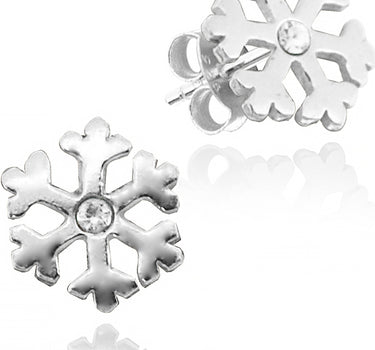 LUISIA® Ohrstecker Schneeflocke mit Kristall von Swarovski® - 925 Sterling Silber - Kristall