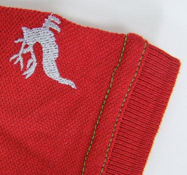Isar-Trachten Kinder Poloshirt "Benjamin" mit Hirschstickerei | Rot