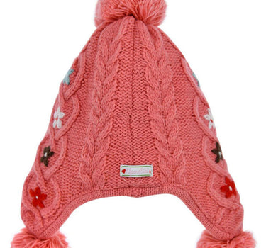 BONDI Mädchen Baby Strickmütze "Alpenglück" mit Blümchen Stickerei 86365 - Melba