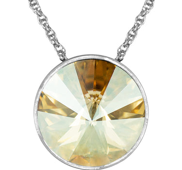 LUISIA® Halskette "Sinja" mit Kristallen von Swarovski® - 14 mm - Silber / Golden Shadow