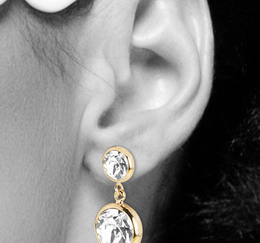 LUISIA Ohrringe "Fjella" mit zwei Kristallen von Swarovski - Silber / Light Grey Delite