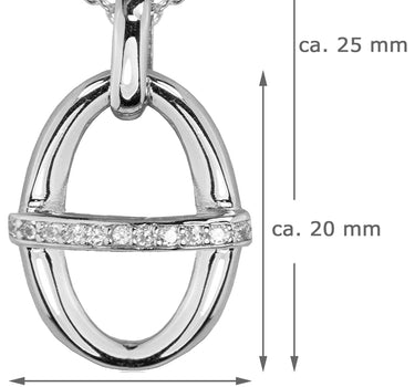 LUISIA Halskette mit Anhänger "Oval" 67012 | 925 Silber (60 cm Länge)