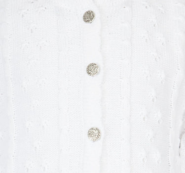 Isar-Trachten Kinder Strickjacke "Leonie" Ajourmuster 47063 | Weiß