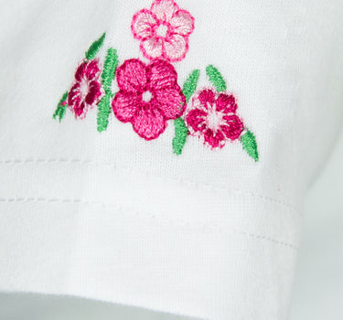 Isar-Trachten Mädchen T-Shirt "Reh" mit Stickerei 52766 | Weiß Pink