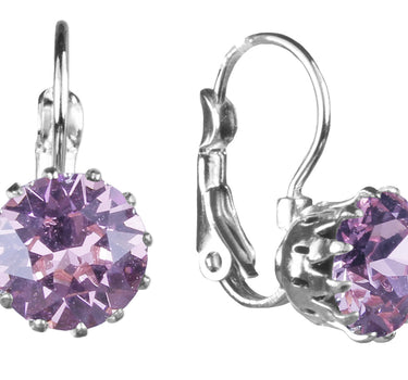 LUISIA® Ohrringe Grazia mit Kronen Anhänger und Kristall von Swarovski® - Flieder
