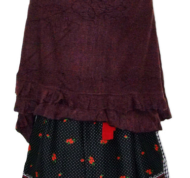 Dirndltuch Strick Stola in Dunkelbraun