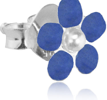 LUISIA Ohrstecker Blume  - 925 Sterling Silber Blau