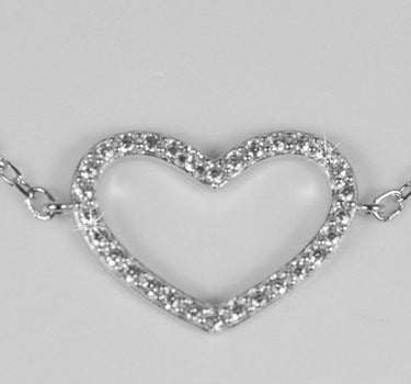 LUISIA Filigranes Damen Armband mit Strass Herz - 925 Silber mit Zirkonia