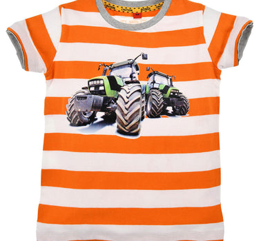BONDI T-Shirt "Traktor" für Jungen 33121 | Orange / Weiß