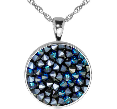 LUISIA® Halskette "Moonlight" mit Kristallen von Swarovski® - Silber / Bermuda Blue