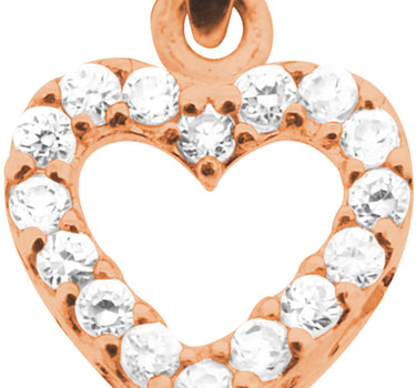 LUISIA Kettenanhänger Herz mit Zirkonia - 925 Sterling Silber Roségold