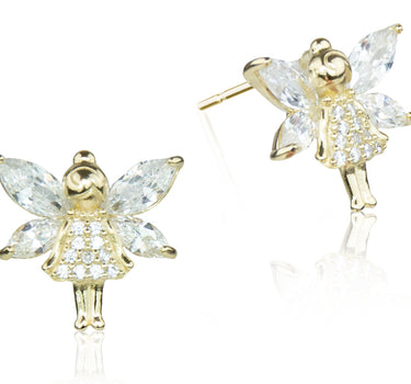 LUISIA® Ohrstecker "Kleine Elfe vergoldet" mit Zirkonia YG042791 - 925 Sterling Silber