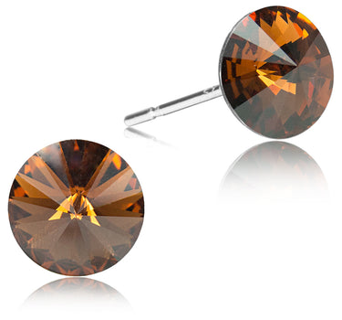 LUISIA® Ohrstecker mit Kristallen von Swarovski® - 6 mm Smoked Topaz / Dunkelbraun